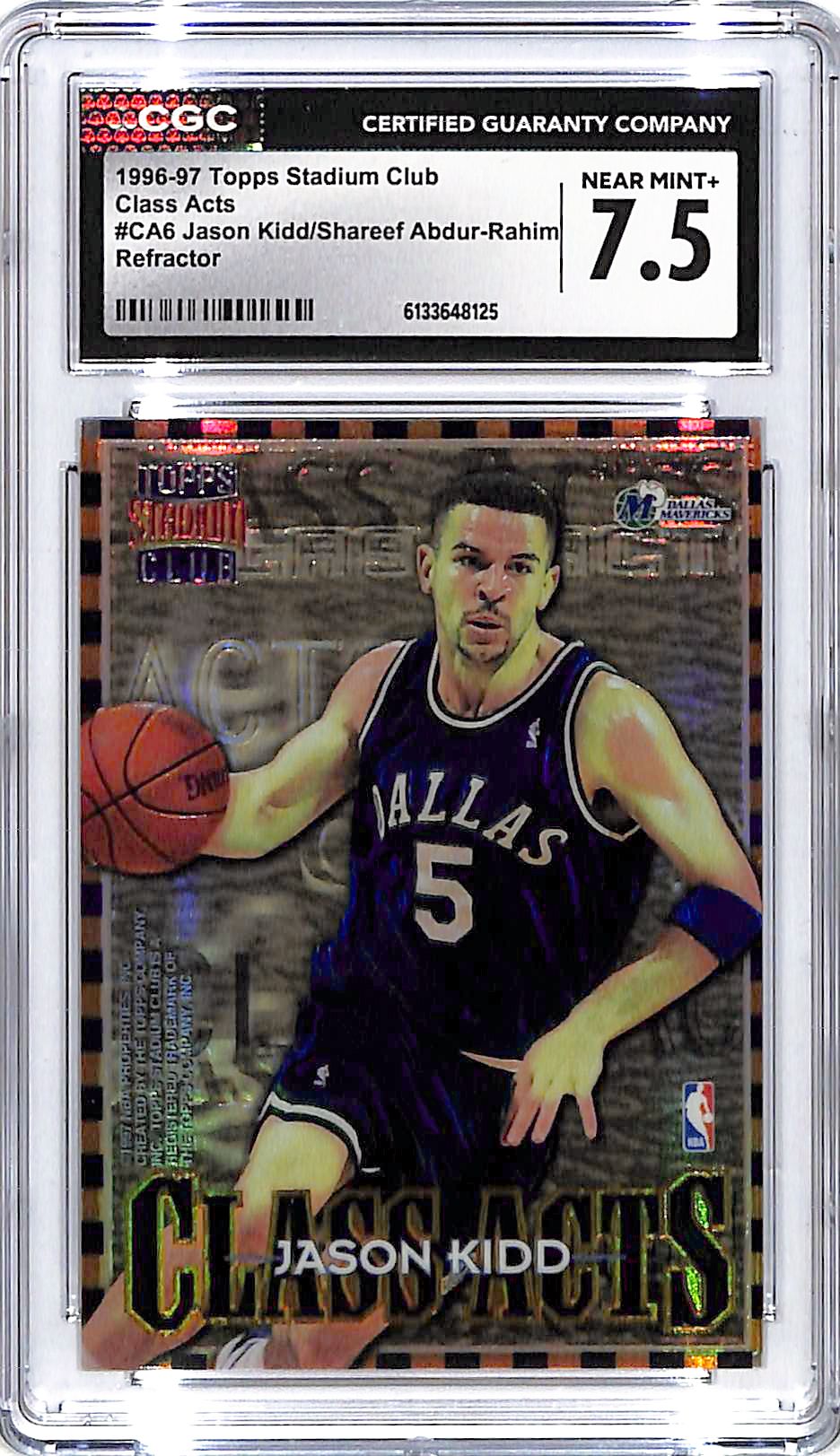 1996-97 Topps Stadium Club Jason Kidd Shareef Abdur-Rahim Class Acts Refractor Rookie CGC 7.5
