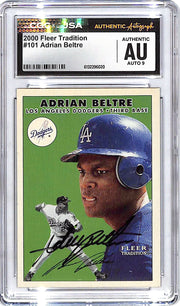 2000 Fleer Tradition Adrian Beltre Auto Autograph CGC Authentic Dodgers