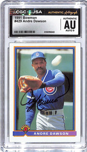 1991 Bowman Andre Dawson Auto Autograph CGC Authentic Cubs