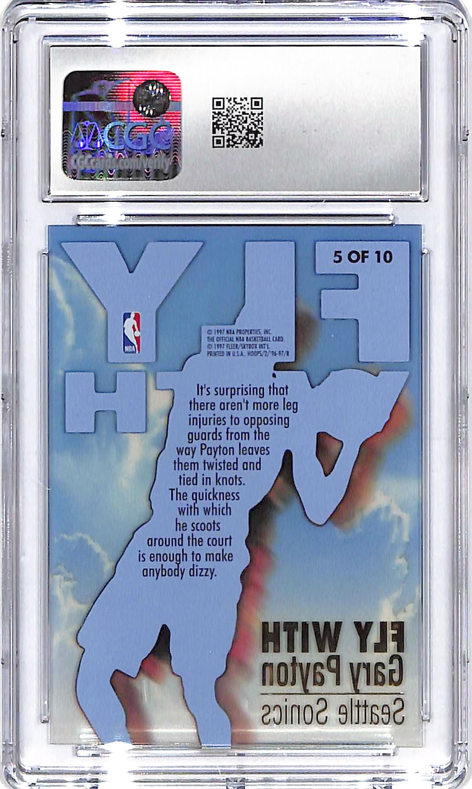 1996-97 Gary Payton Hoops Fly With #5 CGC Mint 9