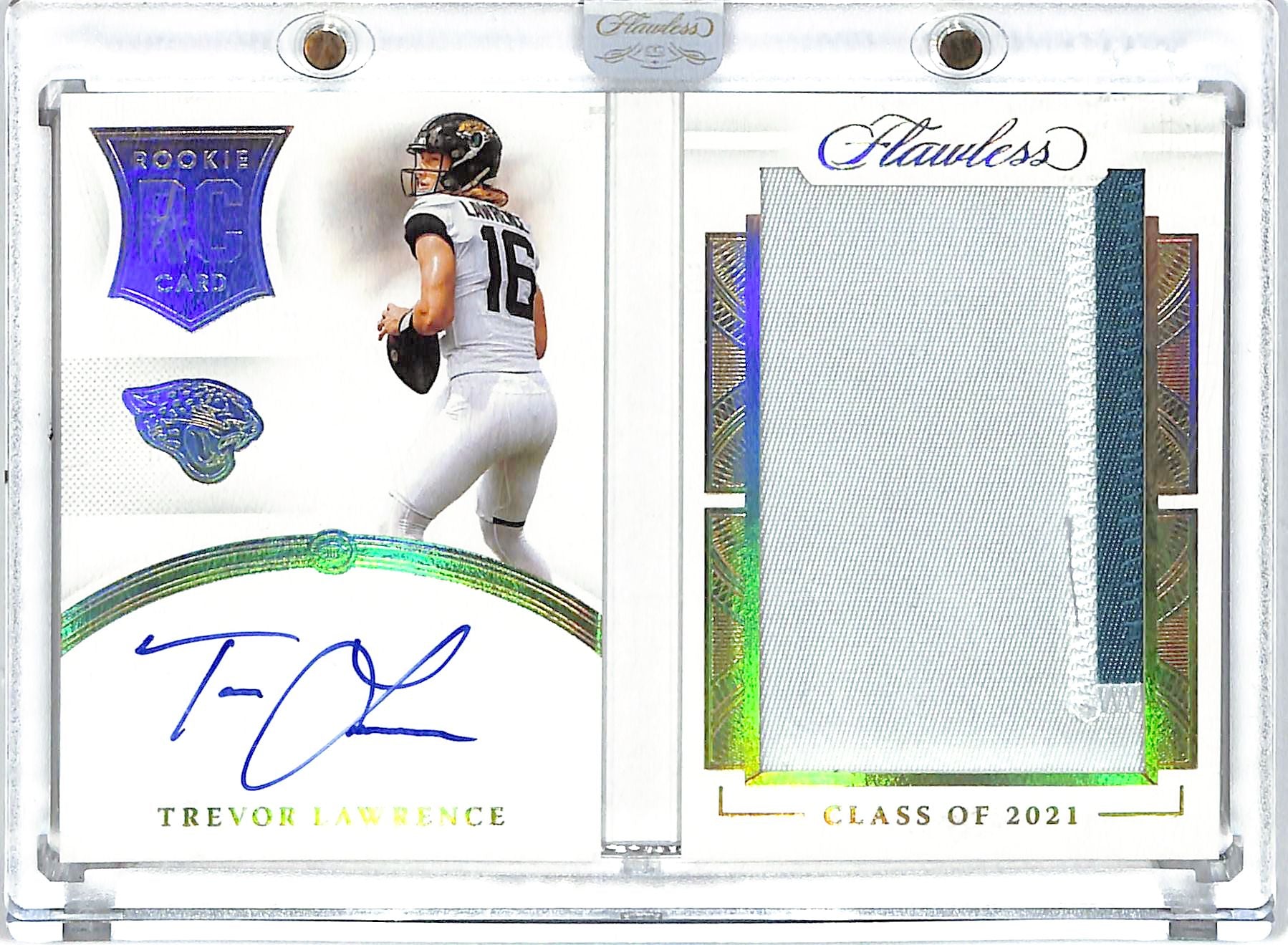 2021 Flawless Trevor Lawrence Auto Autograph Rookie RC Patch Jersey Booklet /10 Jaguars