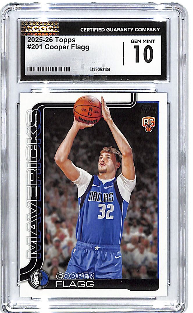 2025-26 Topps Cooper Flagg Rookie RC #201 CGC 10 Mavericks