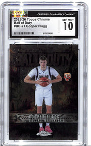 2025-26 Topps Chrome Cooper Flagg Ball of Duty Rookie RC CGC 10 Mavericks