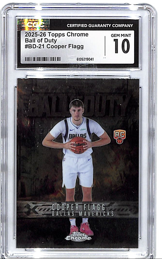 2025-26 Topps Chrome Cooper Flagg Ball of Duty Rookie RC CGC 10 Mavericks