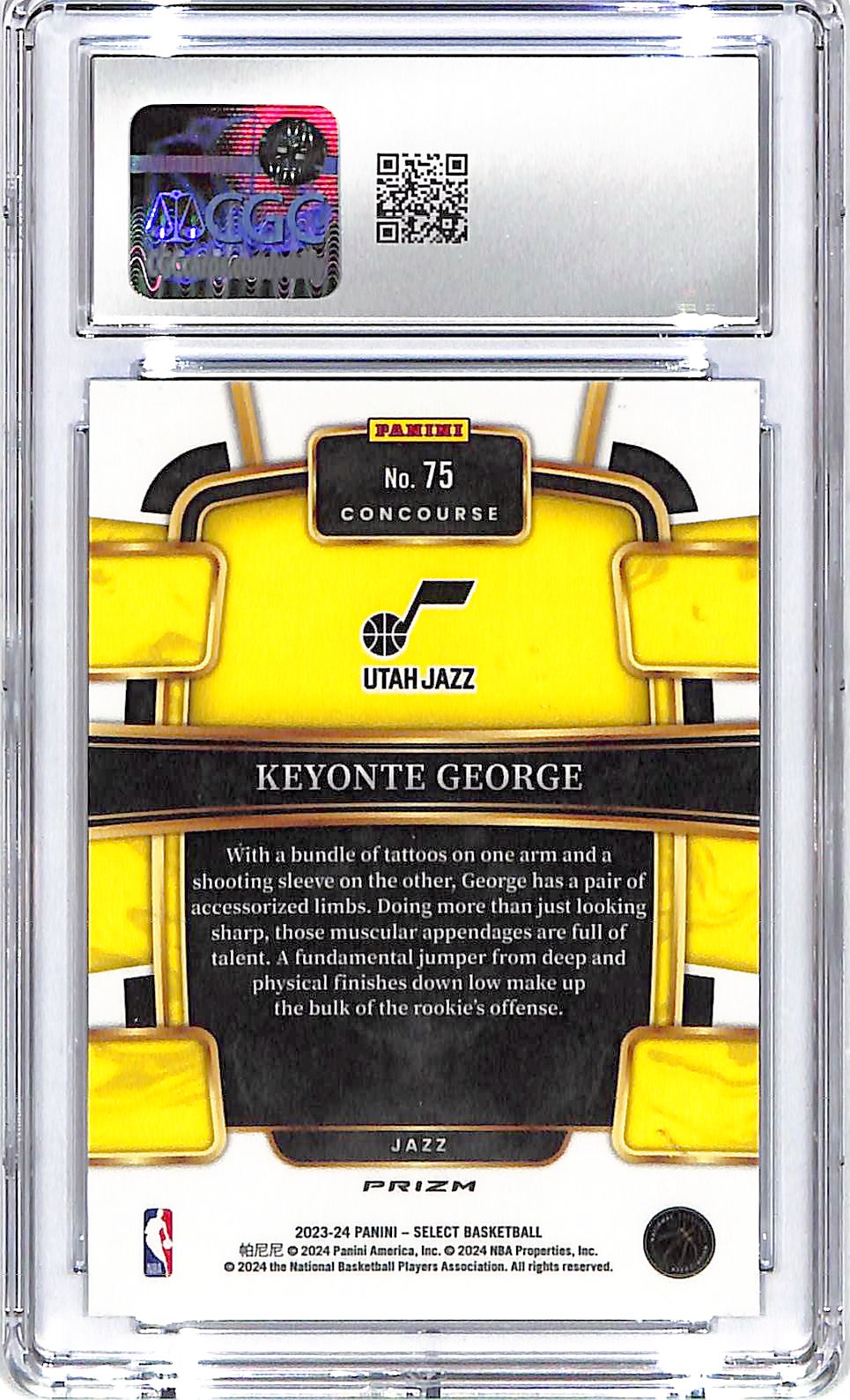2023-24 Keyonte George Panini Select Retail Blue #75 CGC Gem Mint 10