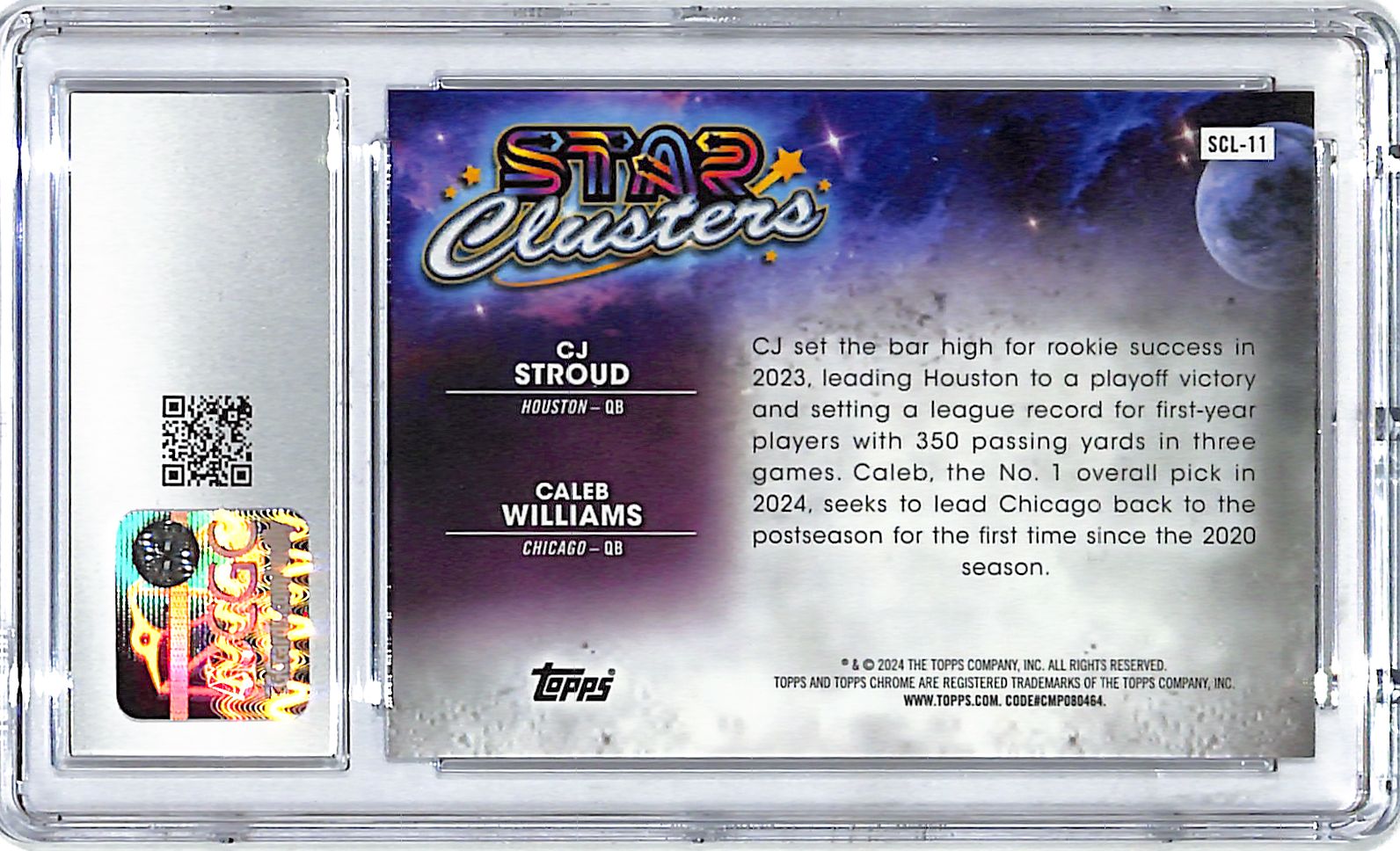 2024 Topps Chrome Cosmic CJ Stroud Caleb Williams Star Clusters Rookie RC CGC 10
