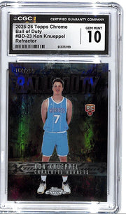 2025-26 Topps Chrome Kon Knueppel Ball of Duty Refractor Rookie RC /299 CGC 10 Hornets