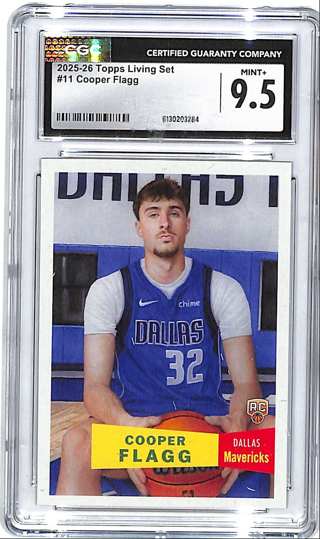 2025-26 Topps Living Set Cooper Flagg Rookie RC #11 CGC 9.5 Mavericks