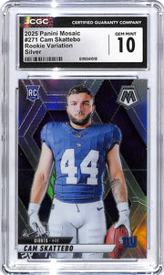 2025 Mosaic Cam Skattebo Rookie Variation Silver RC CGC 10 Giants