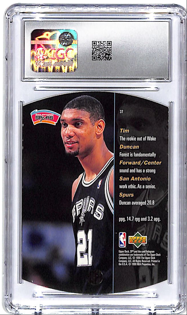 1997-98 SPx Tim Duncan Sky Rookie RC #37 CGC 8 Spurs