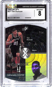 1997-98 SPx Tim Duncan Rookie RC #37 CGC 8 Spurs