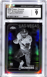 2024 Topps Chrome Brock Bowers Rookie RC Negative Refractor CGC 9 Raiders