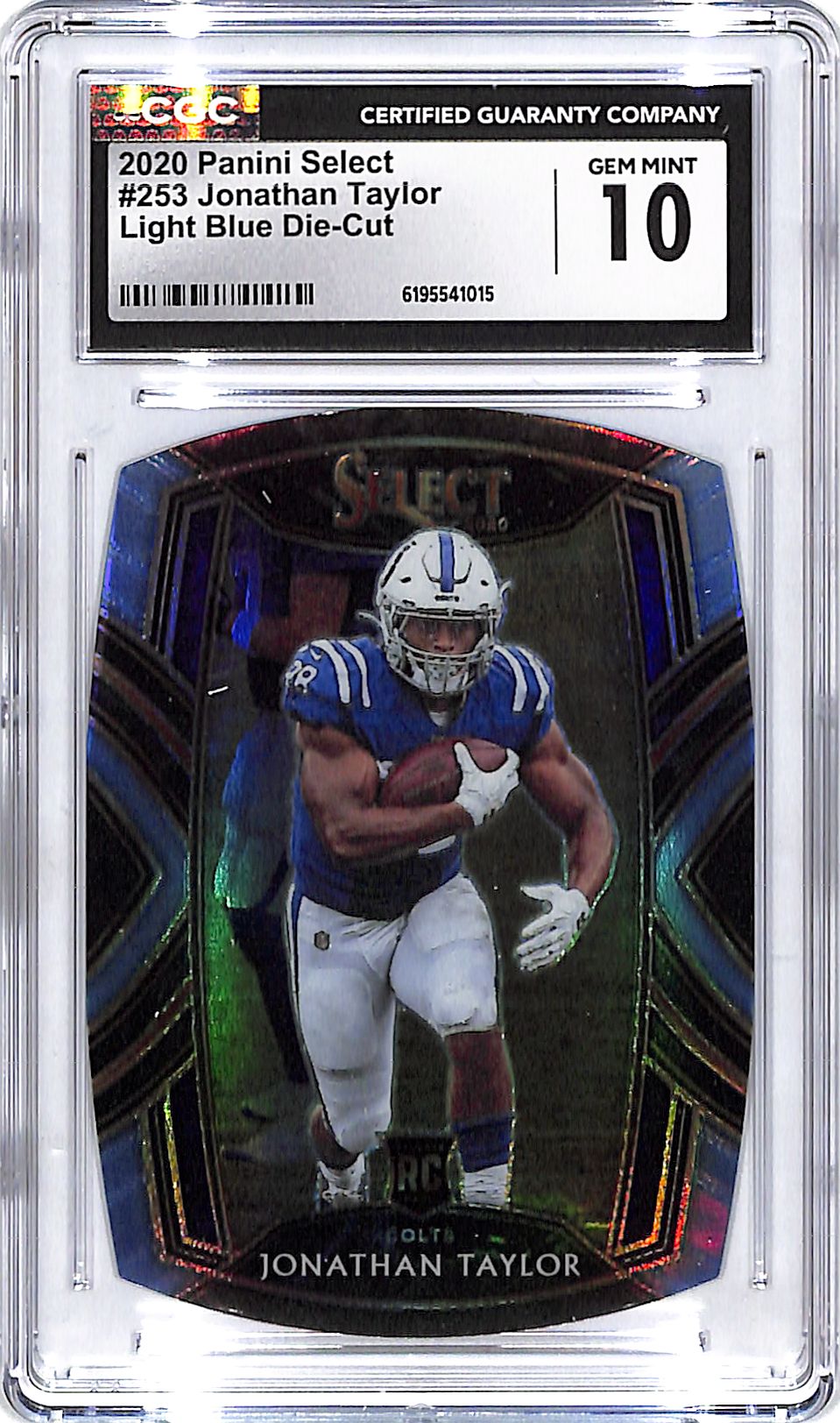 2020 Select Jonathan Taylor Rookie RC Light Blue Die Cut CGC 10 Colts