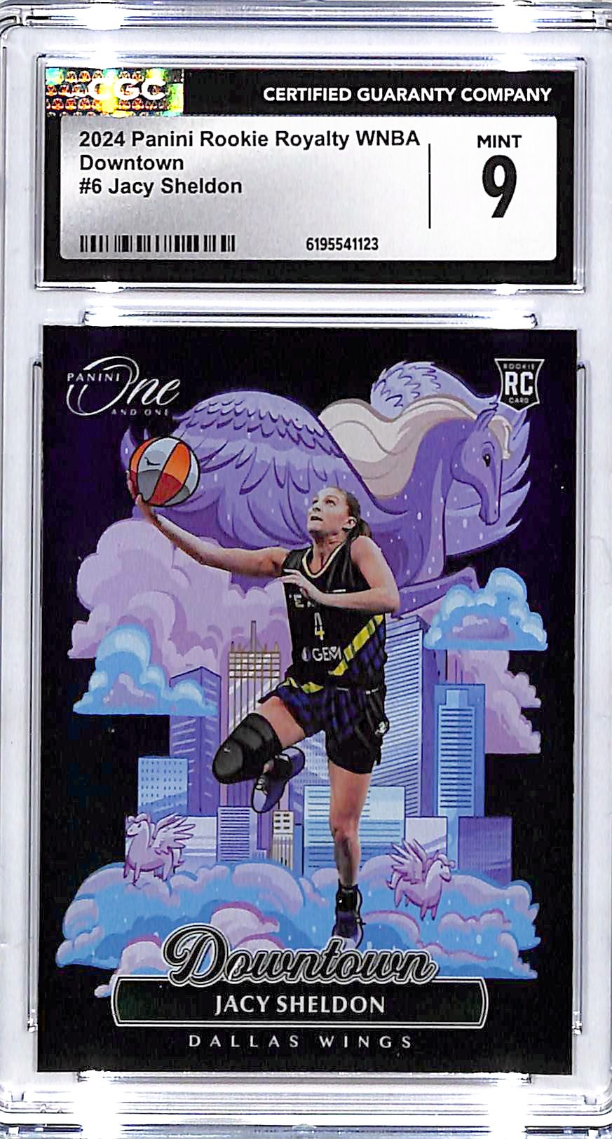 2024 Panini Rookie Royalty WNBA Jacy Sheldon Downtown RC #6 CGC 9 Wings