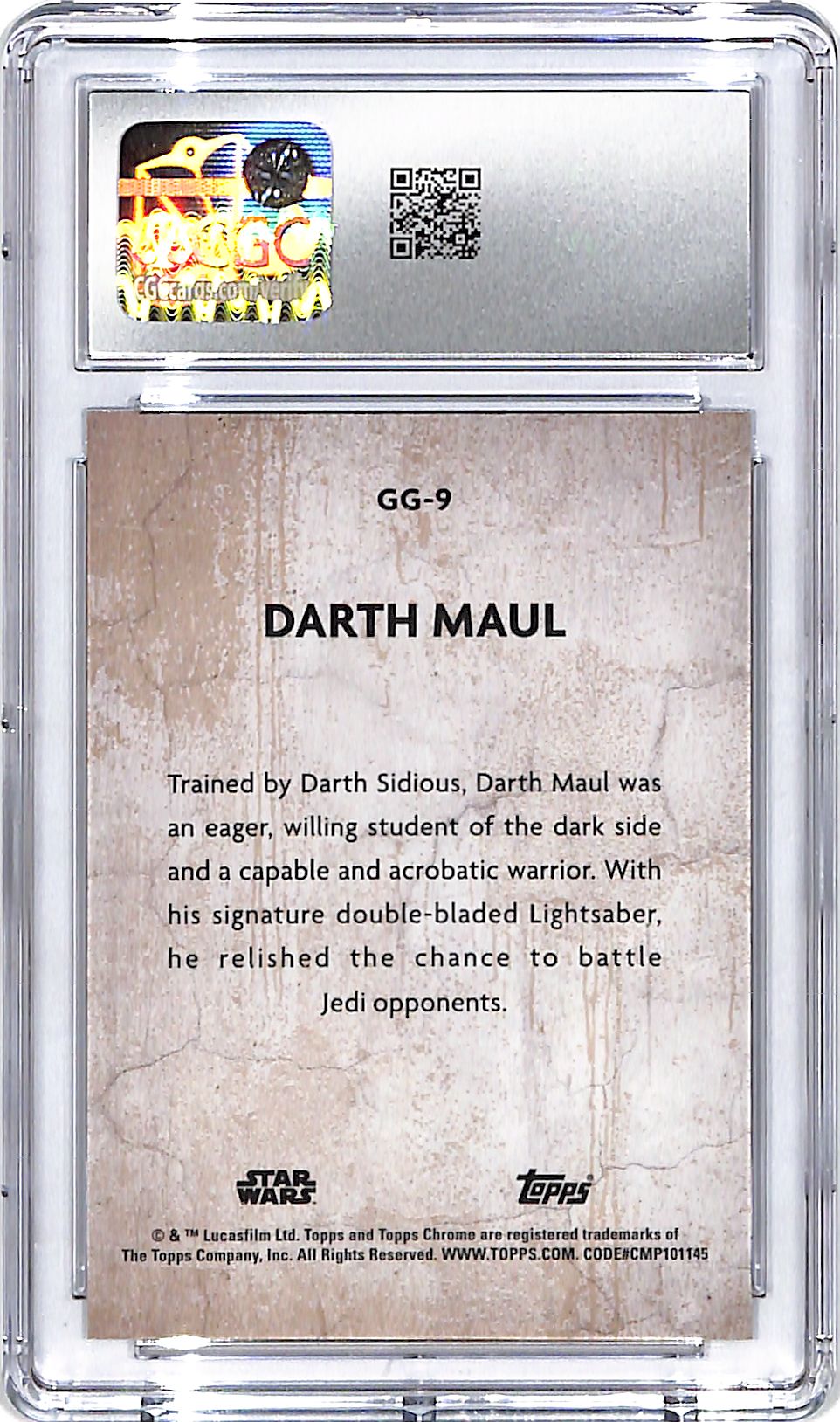 2025 Topps Star Wars Chrome Darth Maul Galactic Graffiti CGC 10