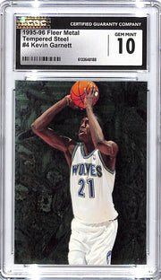 1995-96 Fleer Metal Kevin Garnett Tempered Steel #4 CGC 10 Timberwolves