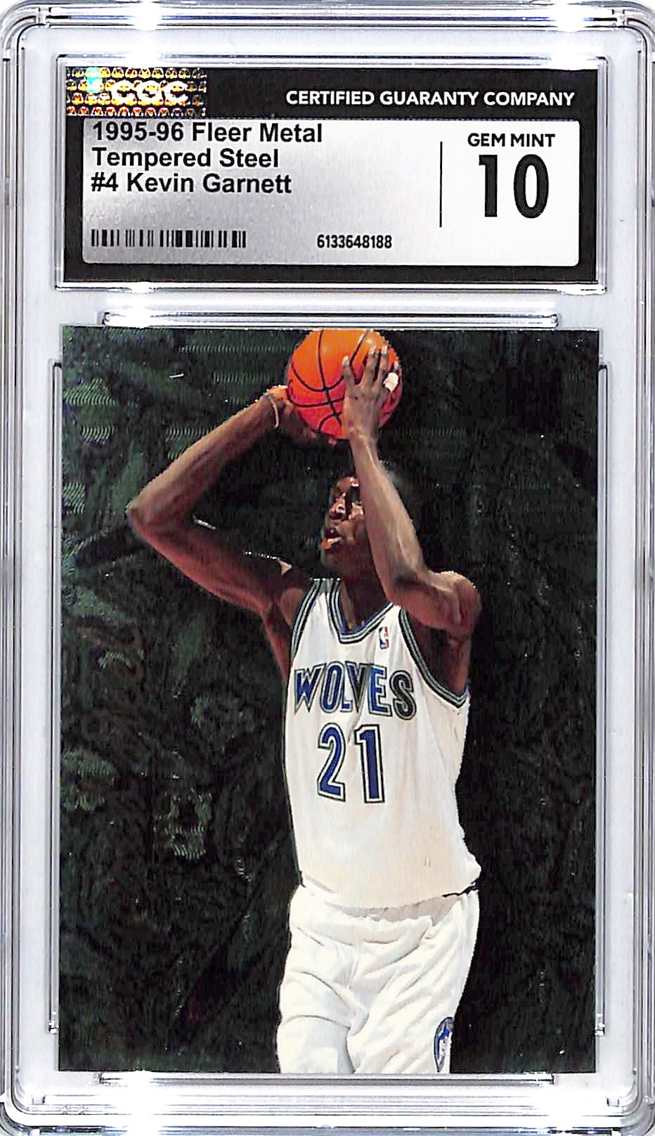 1995-96 Fleer Metal Kevin Garnett Tempered Steel #4 CGC 10 Timberwolves