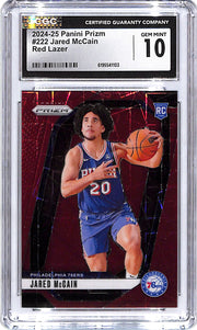 2024-25 Prizm Jared McCain Rookie RC Red Lazer /35 CGC 10 76ers