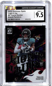 2025 Donruss Optic Travis Hunter Light It Up Rookie RC Black Pandora /149 CGC 9.5 Jaguars