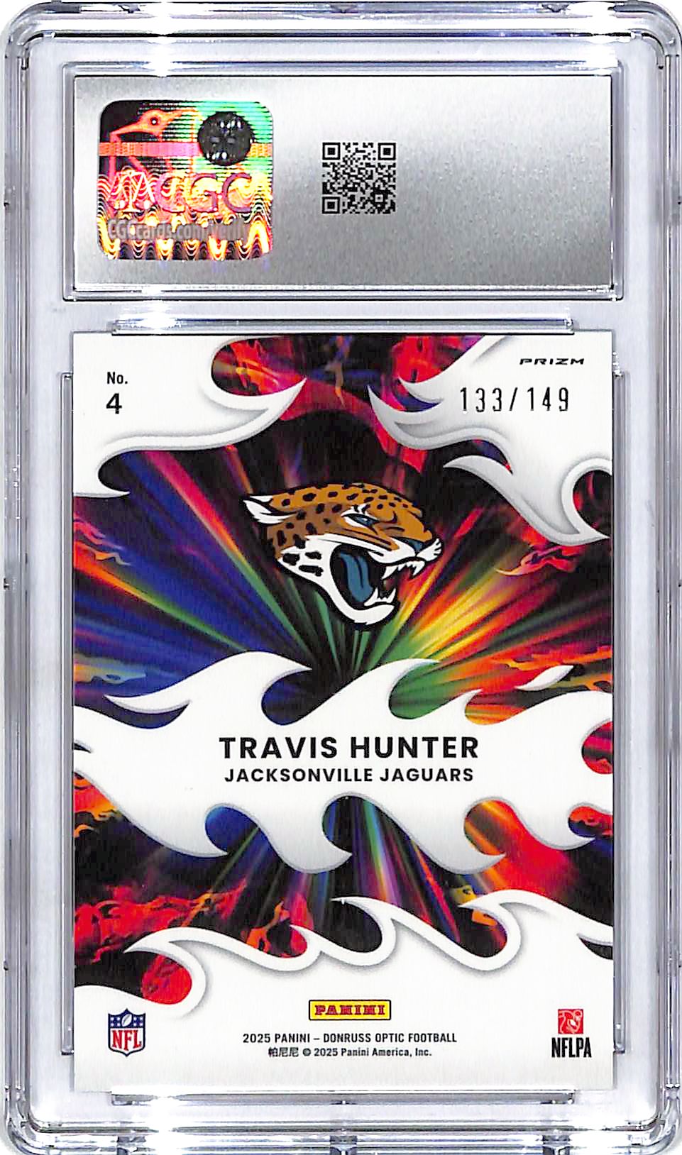 2025 Donruss Optic Travis Hunter Light It Up Rookie RC Black Pandora /149 CGC 9.5 Jaguars
