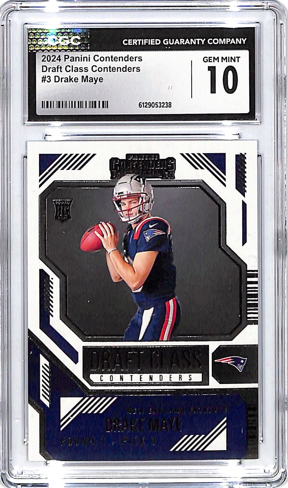 2024 Contenders Drake Maye Draft Class Rookie RC CGC 10 Patriots