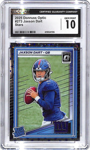 2025 Donruss Optic Jaxson Dart Rated Rookie RC Stars CGC 10 Giants