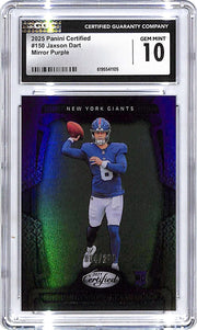 2025 Certified Jaxson Dart Rookie RC Mirror Purple /299 CGC 10 Giants