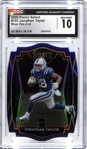 2020 Select Jonathan Taylor Rookie RC Blue Die Cut CGC 10 Colts