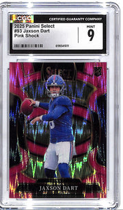 2025 Select Jaxson Dart Rookie RC Pink Shock CGC 9 Giants