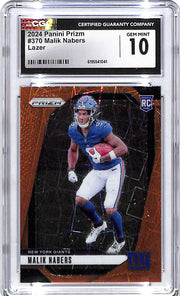 2024 Prizm Malik Nabers Rookie RC Lazer CGC 10 Giants