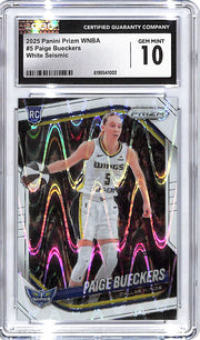 2025 Prizm WNBA Paige Bueckers Rookie RC White Seismic CGC 10 Wings