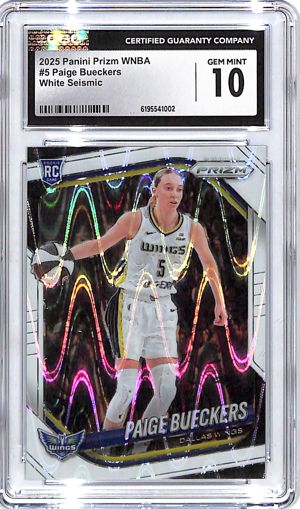 2025 Prizm WNBA Paige Bueckers Rookie RC White Seismic CGC 10 Wings