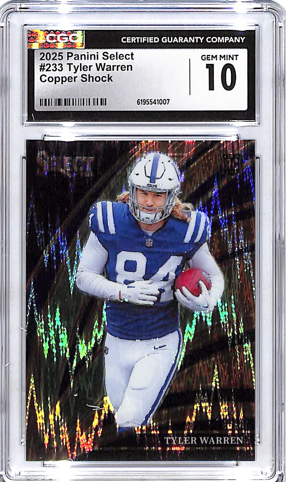 2025 Select Tyler Warren Rookie RC Copper Shock /899 CGC 10 Colts