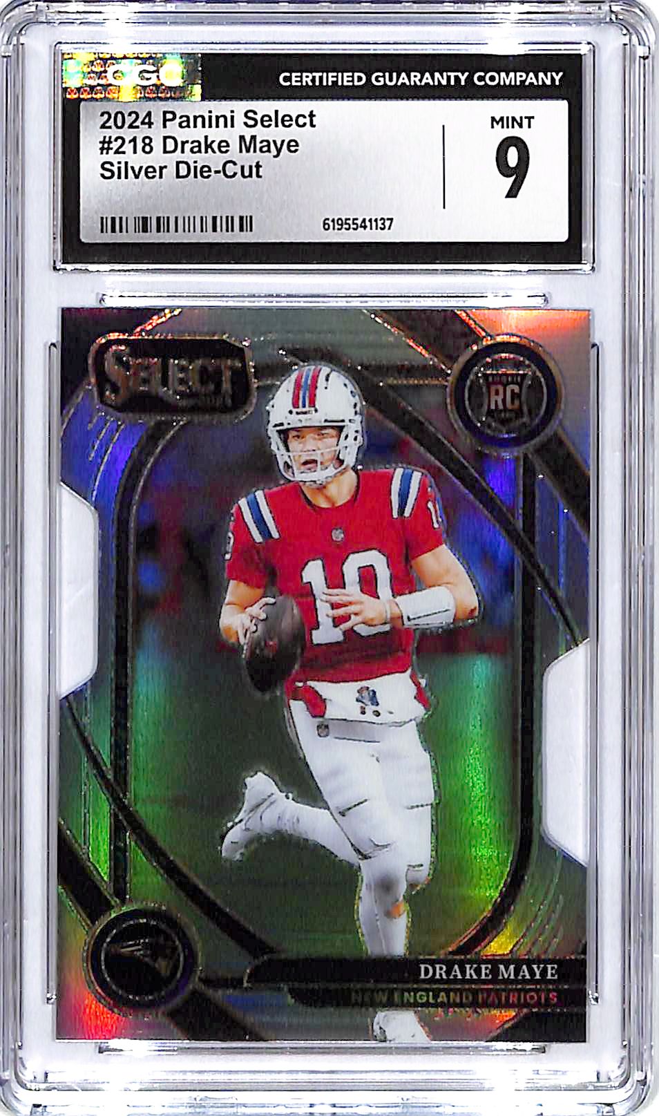 2024 Select Drake Maye Rookie RC Silver Die Cut CGC 9 Patriots