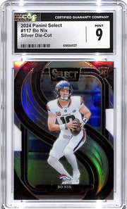 2024 Select Bo Nix Rookie RC Silver Die Cut CGC 9 Broncos