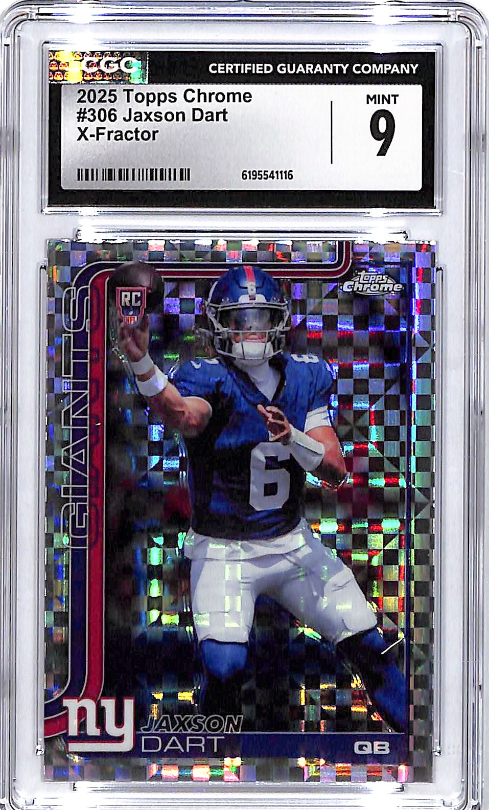 2025 Topps Chrome Jaxson Dart Rookie RC Xfractor CGC 9 Giants