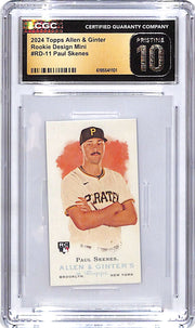 2024 Topps Allen and Ginter Paul Skenes Rookie Design Mini RC CGC 10 Pristine Pirates