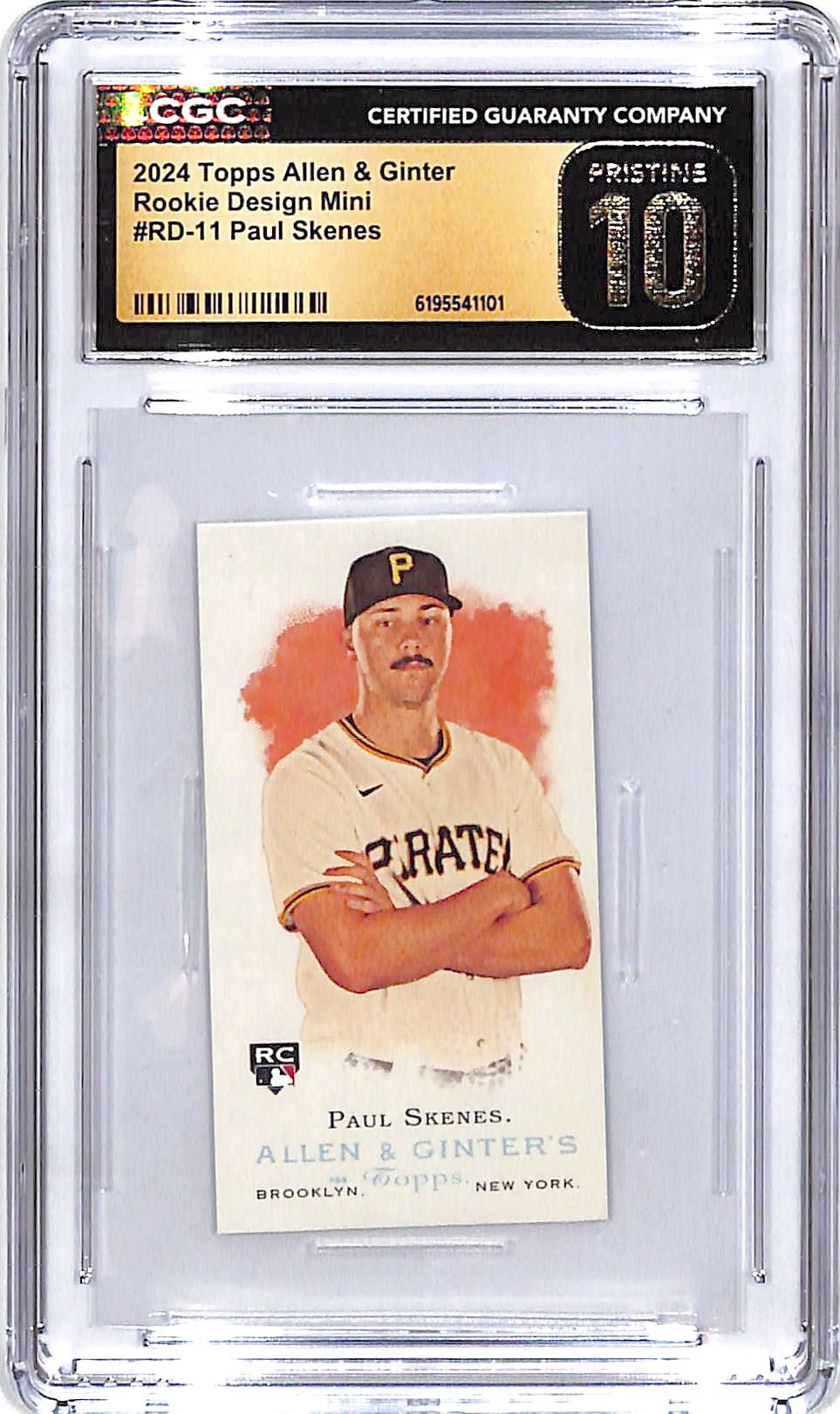 2024 Topps Allen and Ginter Paul Skenes Rookie Design Mini RC CGC 10 Pristine Pirates