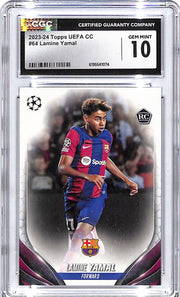 2023-24 Topps UEFA Club Competitions Lamine Yamal Rookie RC #64 CGC 10 Barcelona
