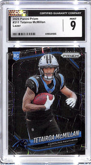 2025 Prizm Tetairoa McMillan Rookie RC Lazer CGC 9 Panthers