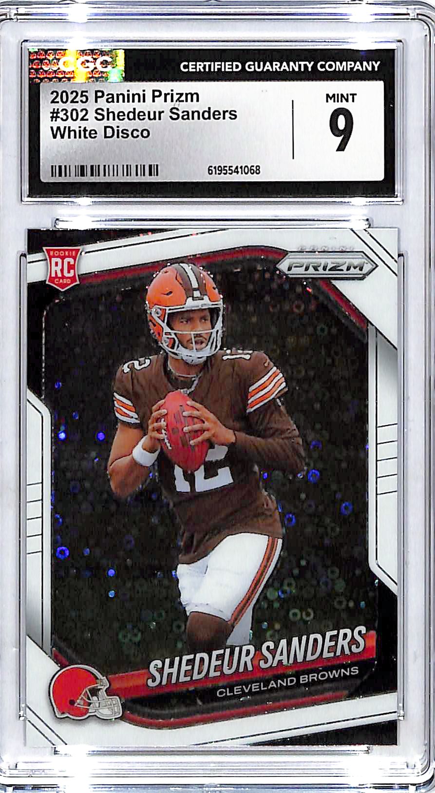 2025 Prizm Shedeur Sanders Rookie RC White Disco CGC 9 Browns
