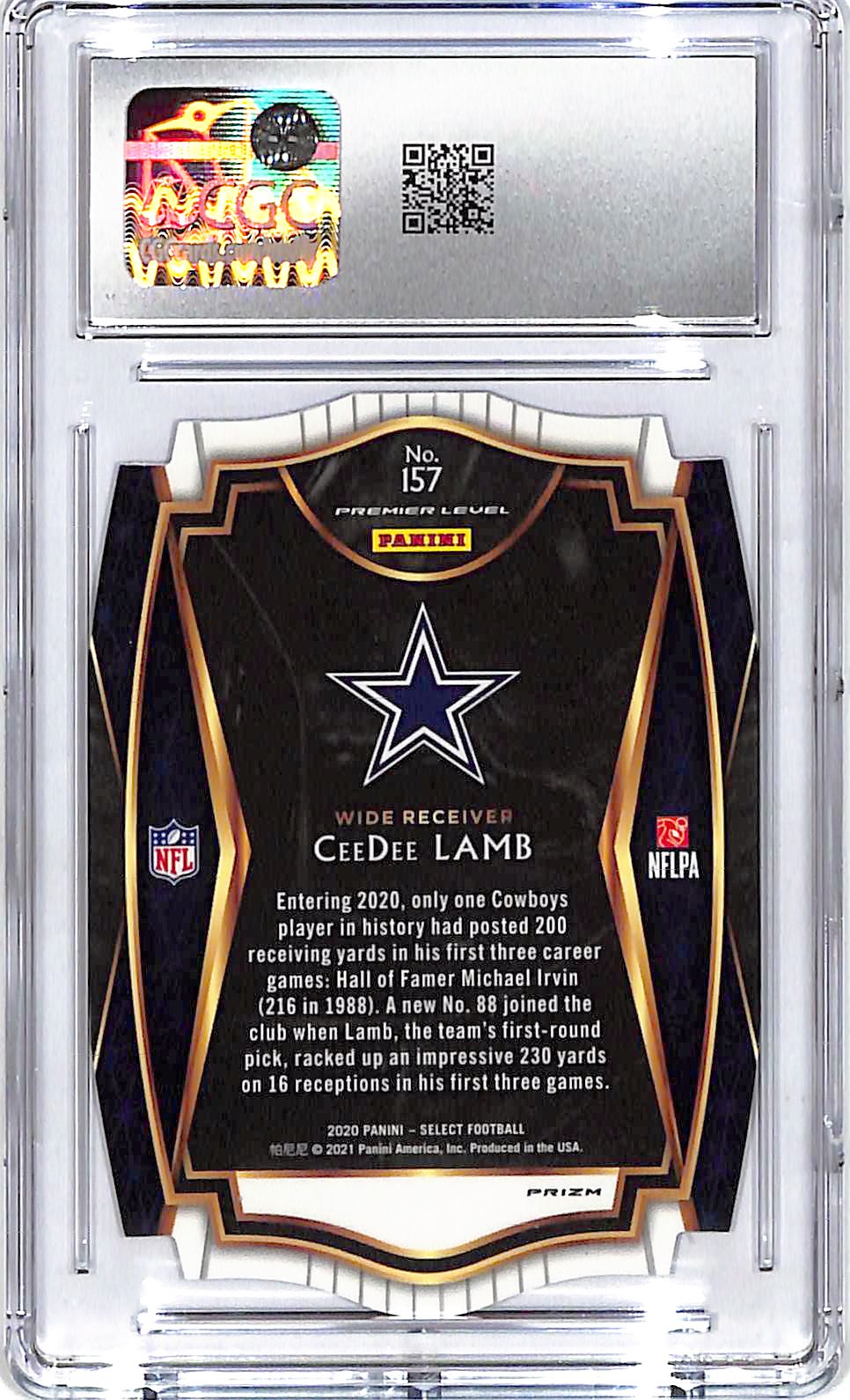 2020 Select CeeDee Lamb Rookie RC Maroon Die Cut CGC 10 Cowboys