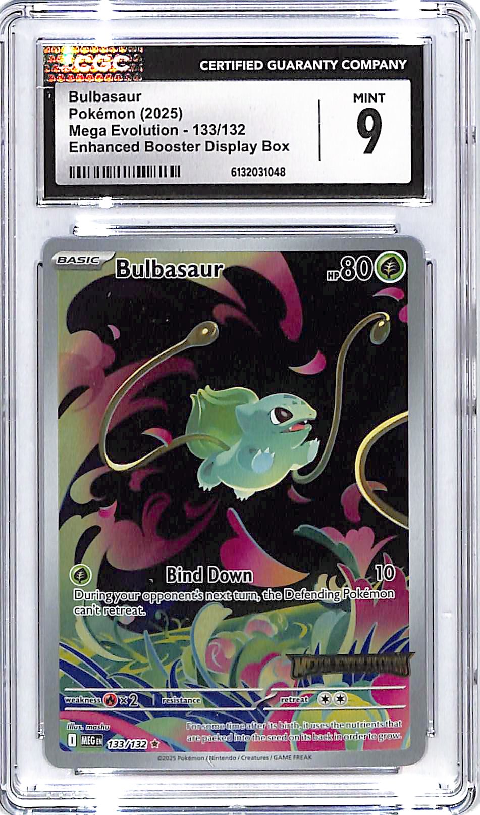 Pokemon Mega Evolution Bulbasaur Stamped Enhanced Booster Display CGC 9 133