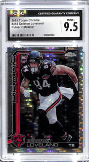 2025 Topps Chrome Colston Loveland Rookie RC Pulsar Refractor CGC 9.5 Bears