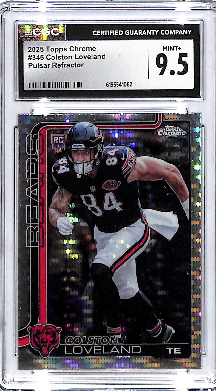 2025 Topps Chrome Colston Loveland Rookie RC Pulsar Refractor CGC 9.5 Bears