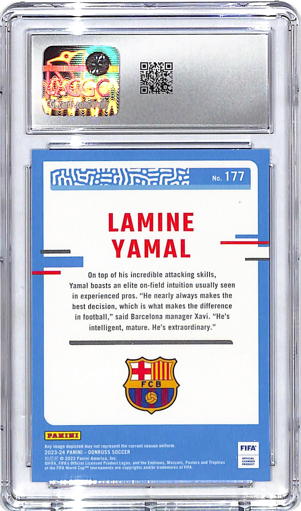 2023-24 Donruss Lamine Yamal Optic Rated Rookie RC #177 CGC 10 Barcelona