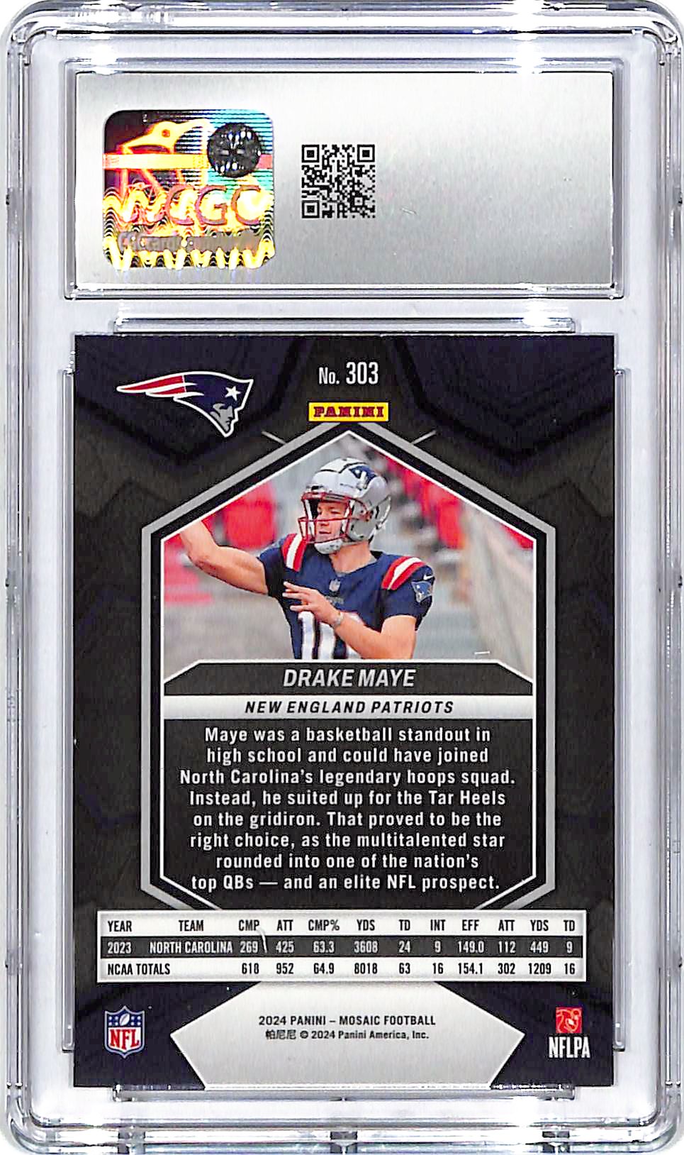 2024 Mosaic Drake Maye Rookie RC #303 CGC 10 Patriots