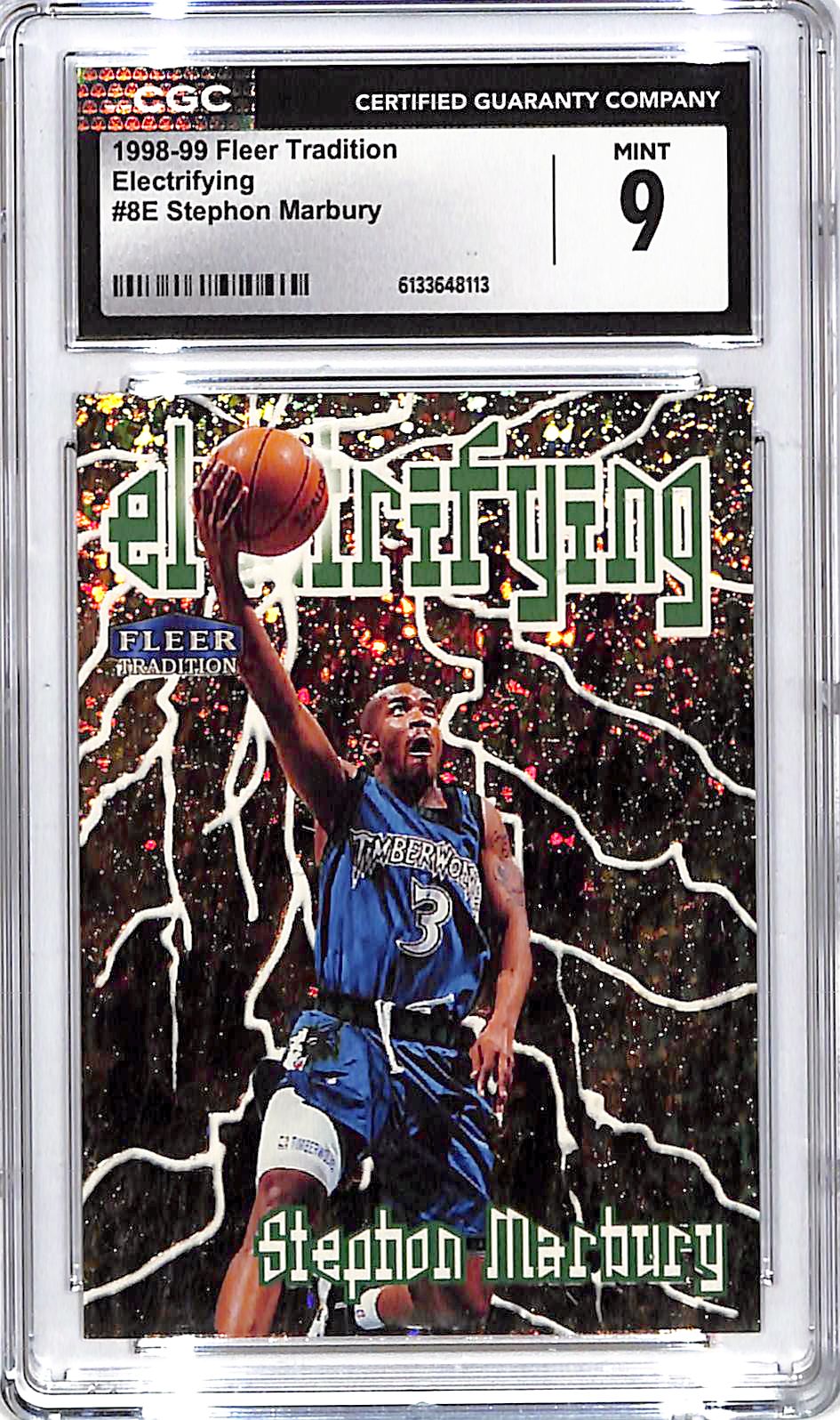 1998-99 Fleer Tradition Stephon Marbury Electrifying CGC 9 Timberwolves