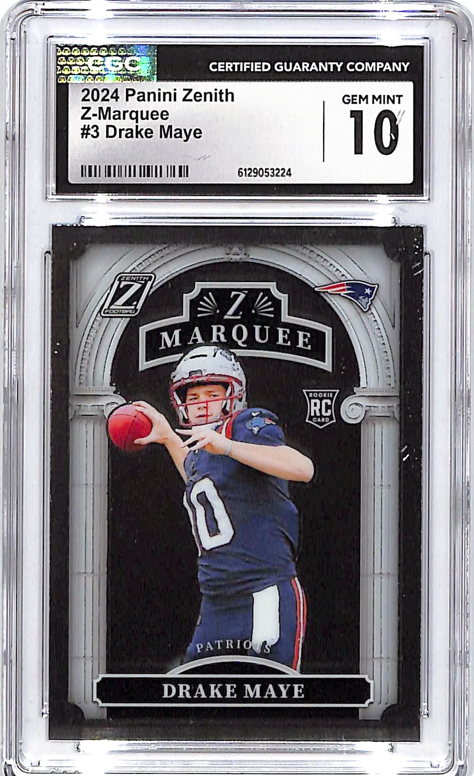 2024 Zenith Drake Maye Marquee Rookie RC #3 CGC 10 Patriots