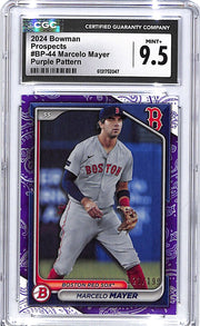 2024 Bowman Marcelo Mayer Prospect Purple Pattern Rookie /199 CGC 9.5 Red Sox